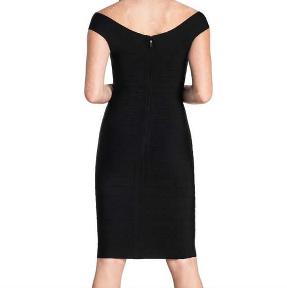 Dress The Population Maia Bateau Neck Body-Con Black Dress Size XS - Picture 3 of 11